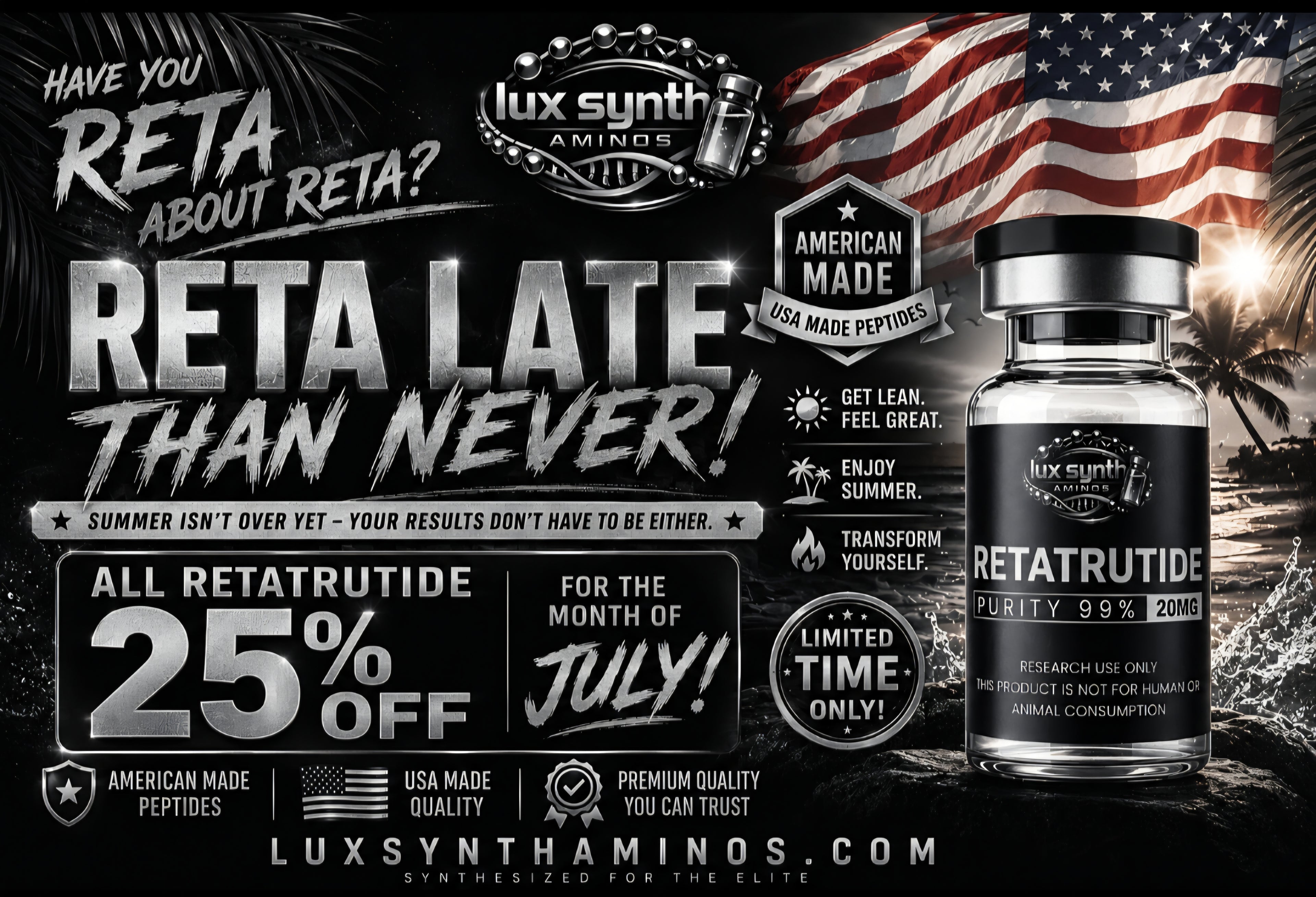 GLP "R" 10mg HUGE SALE NOW 25% OFF! DISCOUNT APPLIED AT CHECKOUT.